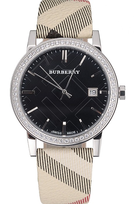 Burberry The City Classic Black Dial  Haymarket  Bracelet  622568