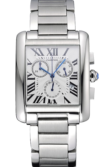 Cartier Tank MC White Dial Stainless Steel Case And Bracelet  622697