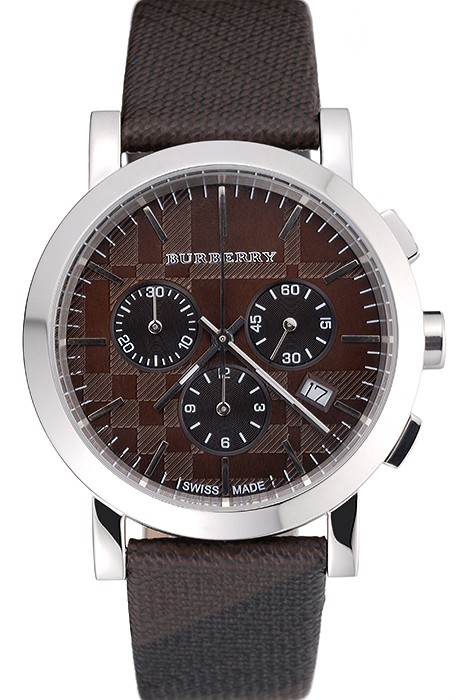 Burberry The City Classic Chronograph Brown Dial Smoked Trench Bracelet  622571