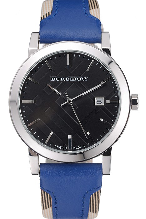 Burberry The City Classic Black Dial Blue Bracelet  622562