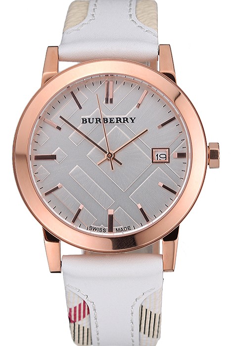 Burberry The City Classic Silver Dial White Bracelet  622563