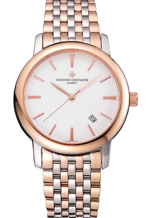 Vacheron Constantin Patrimony Silver Dial Rose Gold Case Two Tone Bracelet  62292