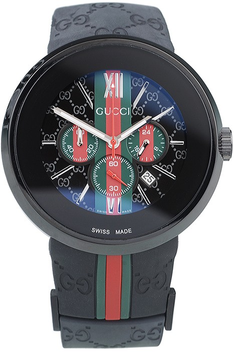 Gucci Black Rubber Band Black Round Dial 2165-312