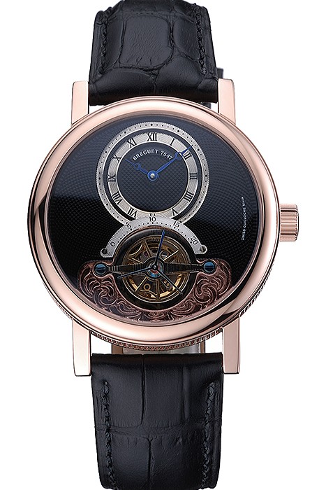 Breguet Classique Grande Complication Tourbillon Gold Case Black Dial Black Leather Strap 622211