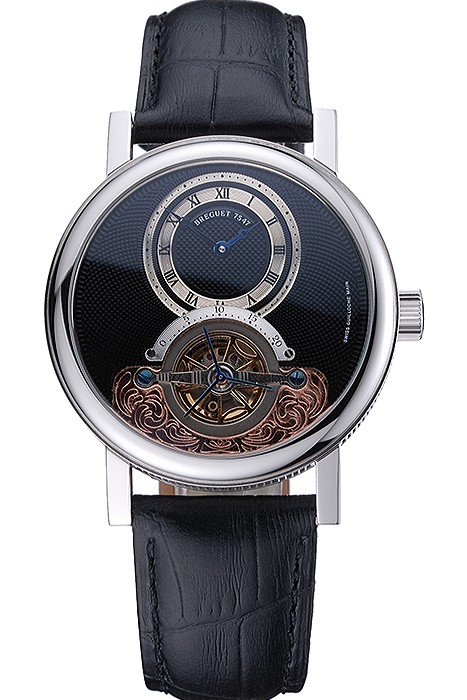 Breguet Classique Grande Complication Tourbillon Silver Case Black Dial Black Leather Strap 622212