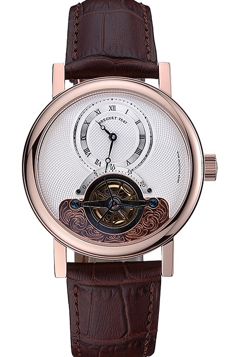 Breguet Classique Grande Complication Tourbillon Gold Case White Dial Brown Leather Strap 622209