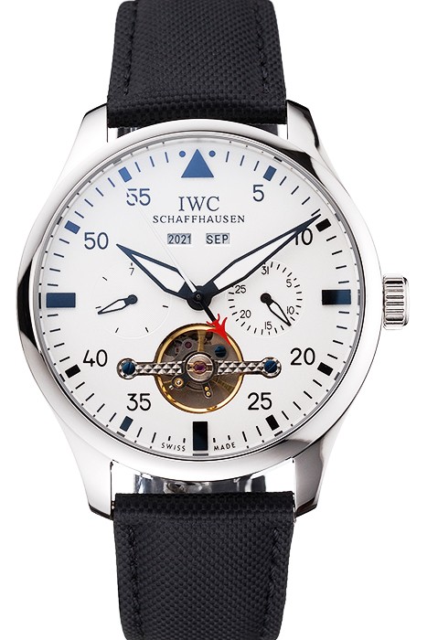 IWC Pilot Tourbillon White Dial Stainless Steel Case Black Textile Strap