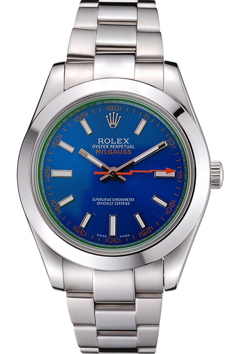 Rolex Milgauss Blue Dial Stainless Steel Case And Bezel  622838