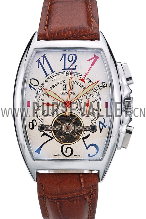 Franck Muller Casablanca White Dial Red Accent Number Tourbillon 41958
