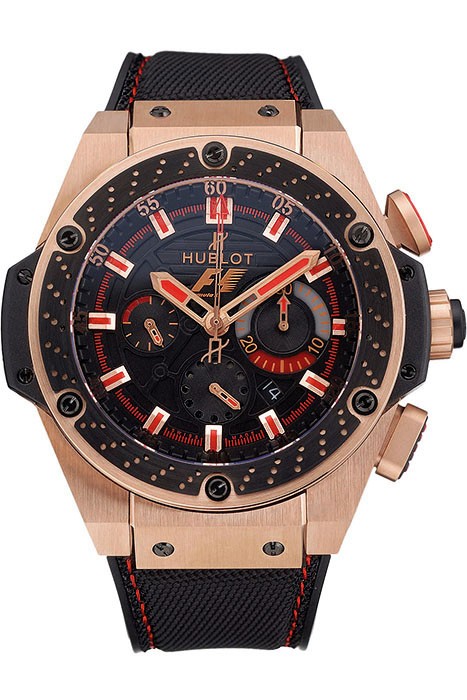 Swiss Hublot Big Bang Limited Edition Formula 1 Black And Red Dial Gold Case Black Strap  62287