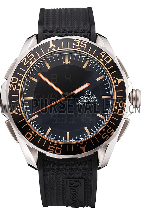 Omega Speedmaster Skywalker X-33 Black Dial Orange On Black Bezel Stainless Steel Case Black Rubber Strap