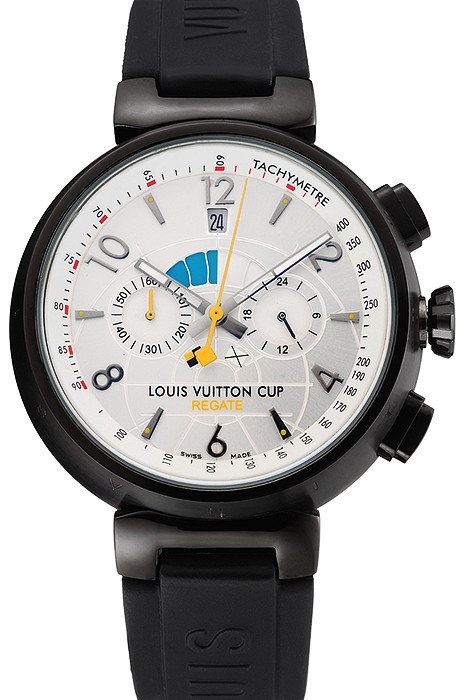 Louis Vuitton Tambour LV Cup Regate White Dial Black PVD Case Black Rubber Strap