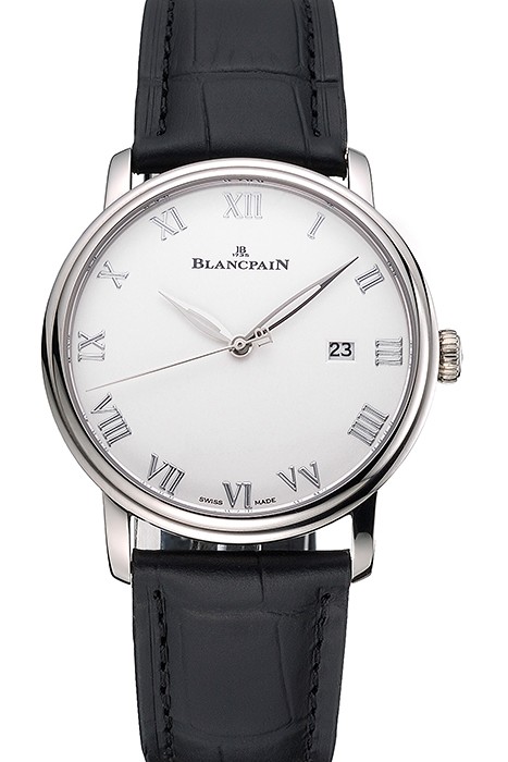 Blancpain Villeret Ultra Slim White Dial Stainless Steel Case Black Leather Strap