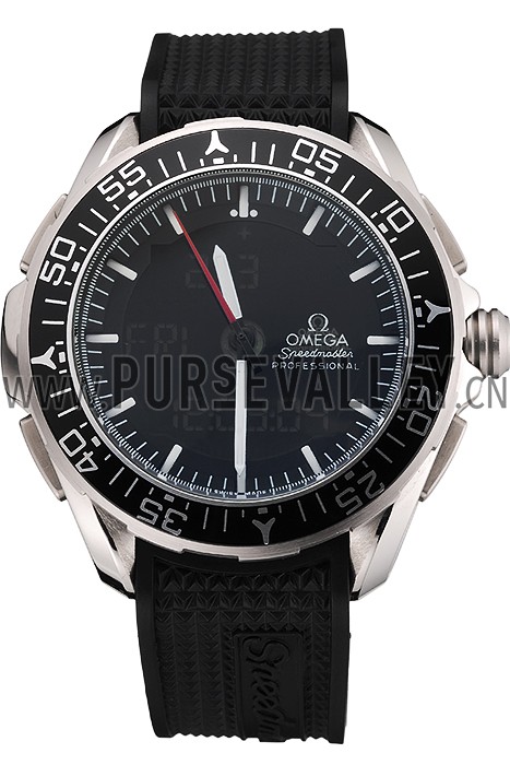 Omega Speedmaster Skywalker X-33 Black Dial White On Black Bezel Stainless Steel Case Black Rubber Strap