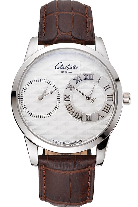 Glashutte Original Silver Dial Stainless Steel Case Brown Leather Strap
