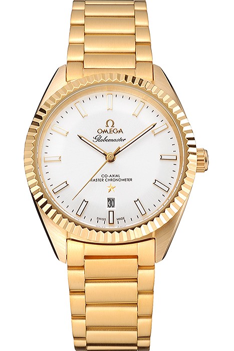 Omega Globemaster White Diak Gold Case And Bracelet