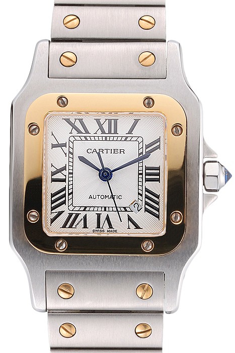 Swiss Cartier Santos De Cartier Galbeee Yellow Gold and Steel Case Steel Bracelet Small  622644