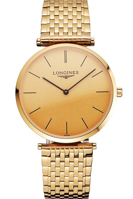 Swiss Longines Grande Classique Gold Dial Gold Case And Bracelet