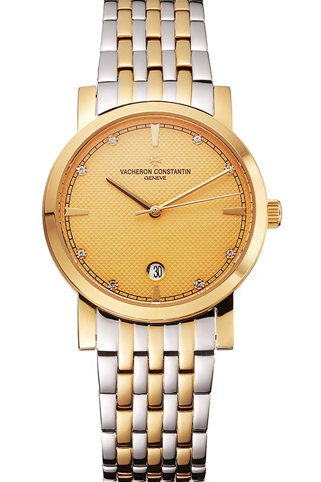 Vacheron Constantin Fine Gold Dial Gold Case Two Tone Bracelet
