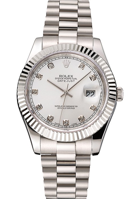 Swiss Rolex Datejust Silver Dial Stainless Steel Case And Bracelet