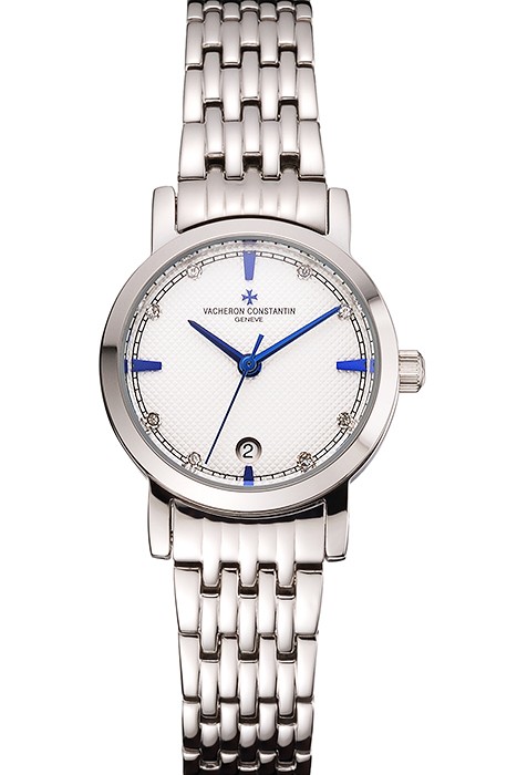 Vacheron Constantin Fine White Dial Blue Marks Stainless Steel Case And Bracelet