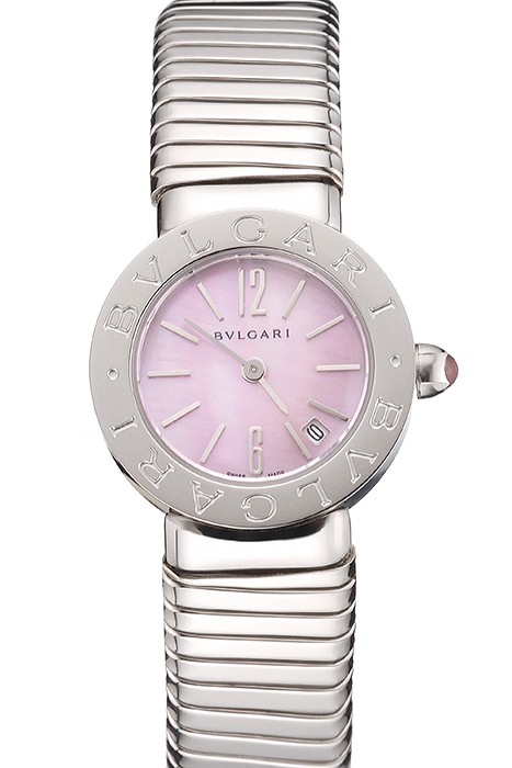 Bvlgari Bvlgari Light Pink Dial Stainless Steel Case And Tubogas Bracelet
