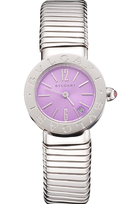 Bvlgari Bvlgari Lilac Dial Stainless Steel Case And Tubogas Bracelet