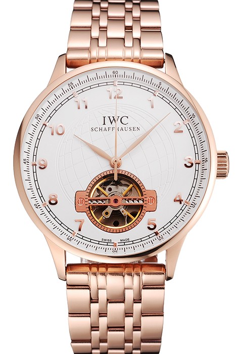 IWC Portugieser Tourbillon White Dial Rose Gold Numerals Rose Gold Case And Bracelet