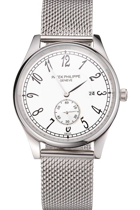 Patek Philippe Calatrava Small Seconds White Dial Stainless Steel Case And Bracelet