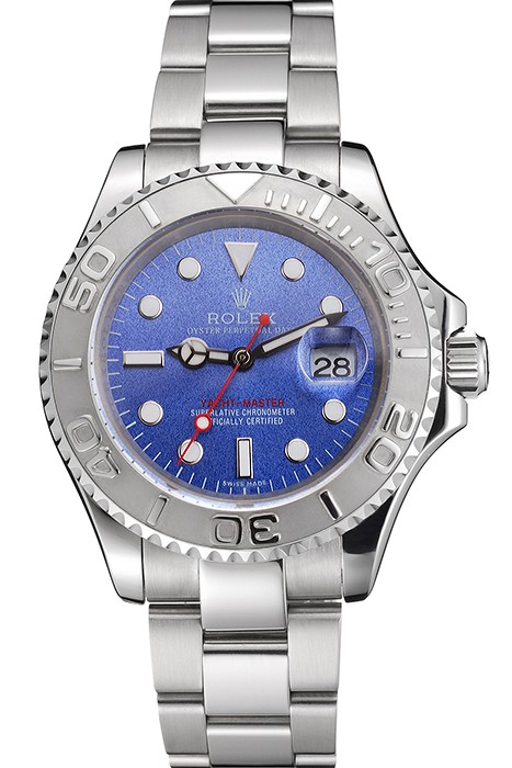 Swiss Rolex Yacht-Master Blue Dial Stainless Steel Case And Bracelet