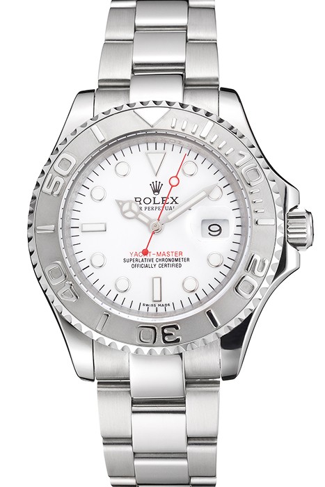 Swiss Rolex Yacht-Master White Dial Staniless Steel Case And Bracelet