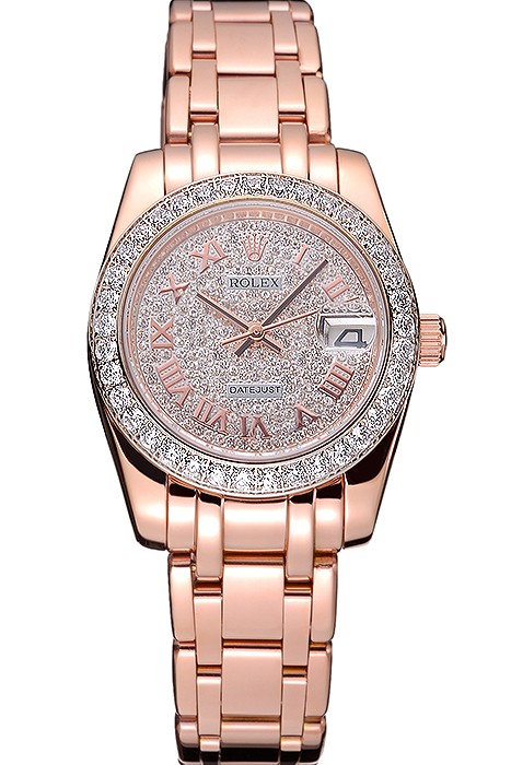 Rolex Datejust Diamond Dial And Bezel Pink Gold Case And Bracelet  622836