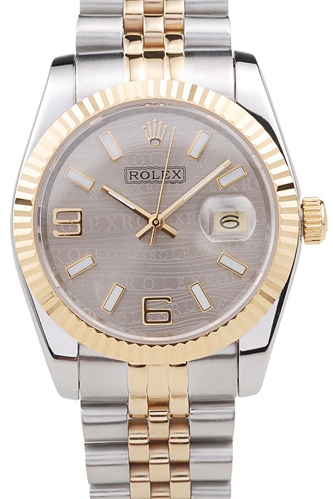 Rolex DateJust Two Tone Stainless Steel 18k Gold Plated Silver Dial 98085