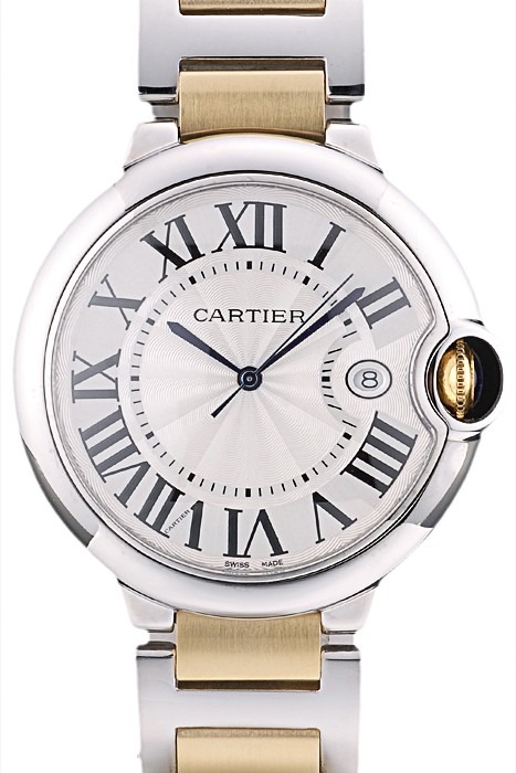 Cartier Ballon Bleu 42mm White Dial Stainless Steel Case Two Tone Gold Bracelet
