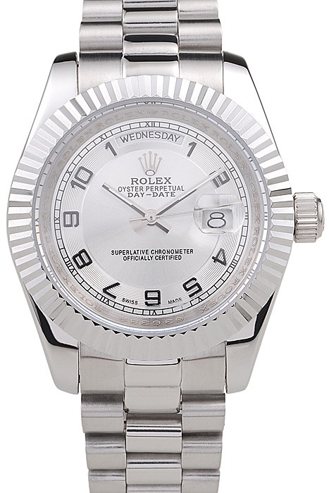 Rolex Day-Date Polished Stainless Steel White Dial
