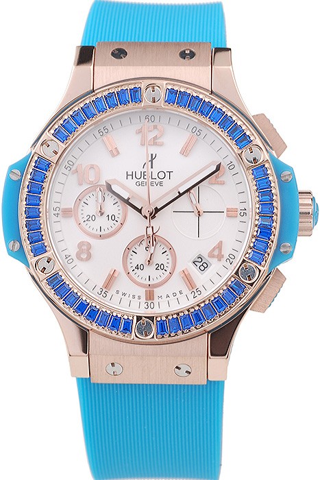 Hublot Big Bang Tutti Frutti Blue Strap Gold Dial