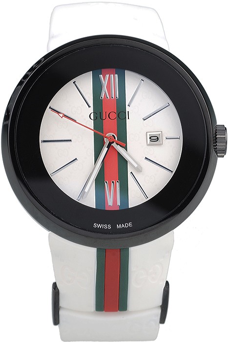 Gucci White Rubber Band White Round Dial 2165-301