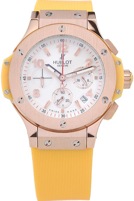 Hublot Big Bang Yellow Strap White Dial Watch 98068