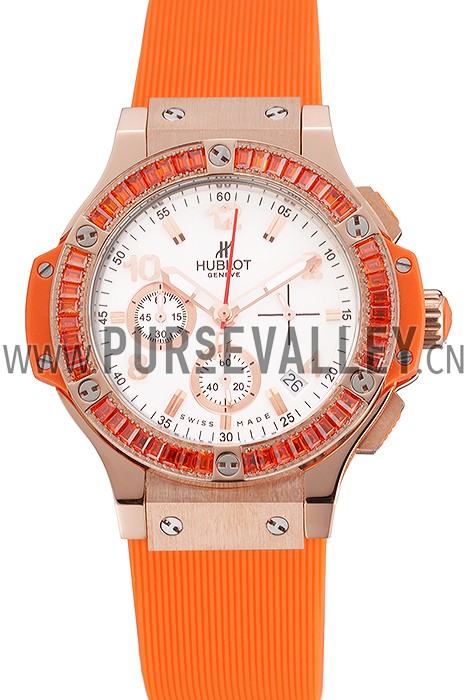 Hublot Big Bang Tutti Frutti Orange Strap Gold Dial