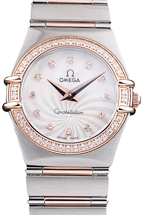 Omega Swiss Constellation Jewelry Diamond Case Radial Emblem White Dial