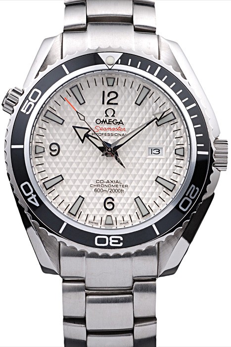 Omega Seamaster Planet Ocean Co-axial Black Case White Dial