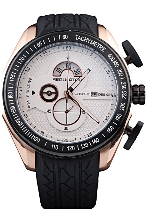 Porsche Regulator Power Reserve Rose Gold Case White Dial