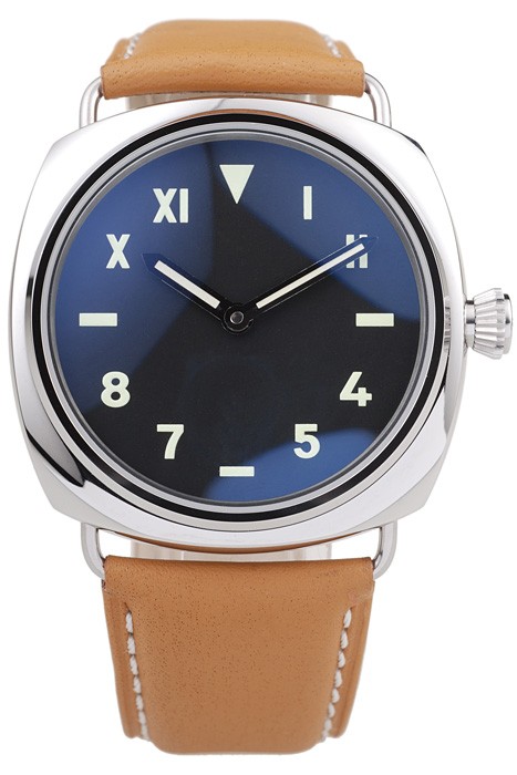 Panerai Radiomir Polished Stainless Steel Case Black Dial Brown Leather Strap 98160