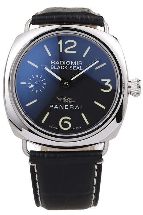 Panerai Radiomir Polished Stainless Steel Case Black Dial Black Leather Strap 98140