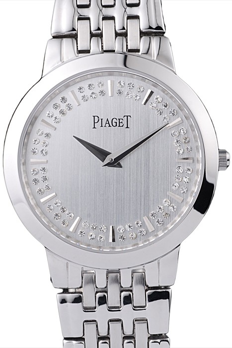 Piaget Dancer Stainless Steel Case Double Studded Minute Markers Silver Dial