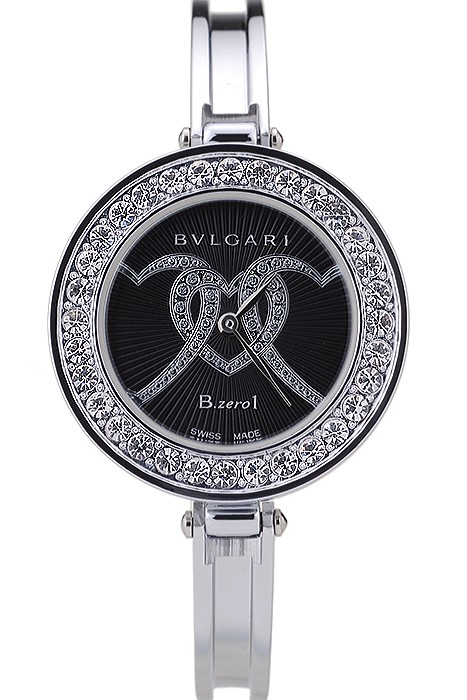 Bvlgari B.ZERO1 30mm Black Dial With Model Steel Case With Diamonds Steel Bracelet