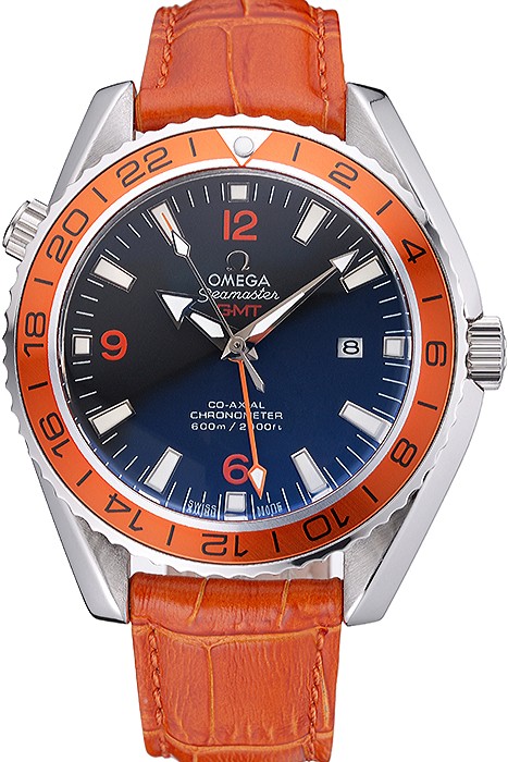 Omega Seamaster Planet Ocean GMT Orange Dial Orange Leather Band   622395