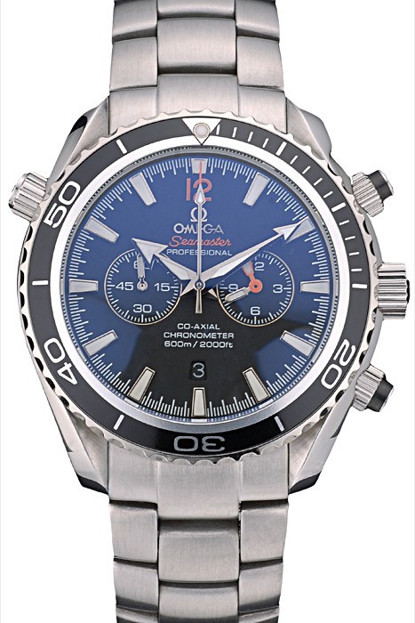 Omega Seamaster Planet Ocean Black Tachymeter Black Dial Stainless Steel Strap 80240