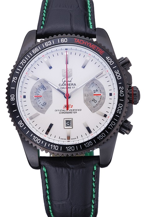 Tag Heuer Carrera Black Stainless Steel Case White Dial 98246