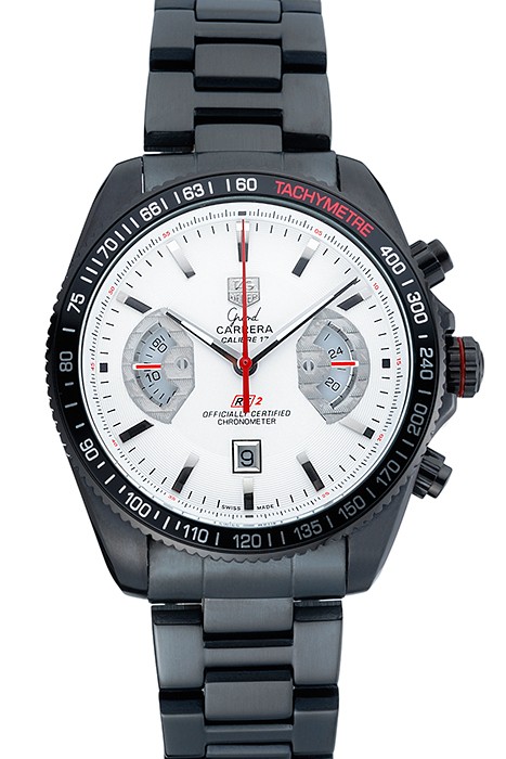Tag Heuer Carrera Black Stainless Steel Case White Dial 98241